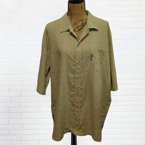 Columbia Light Sage Grid Button Shirt Men’s XL